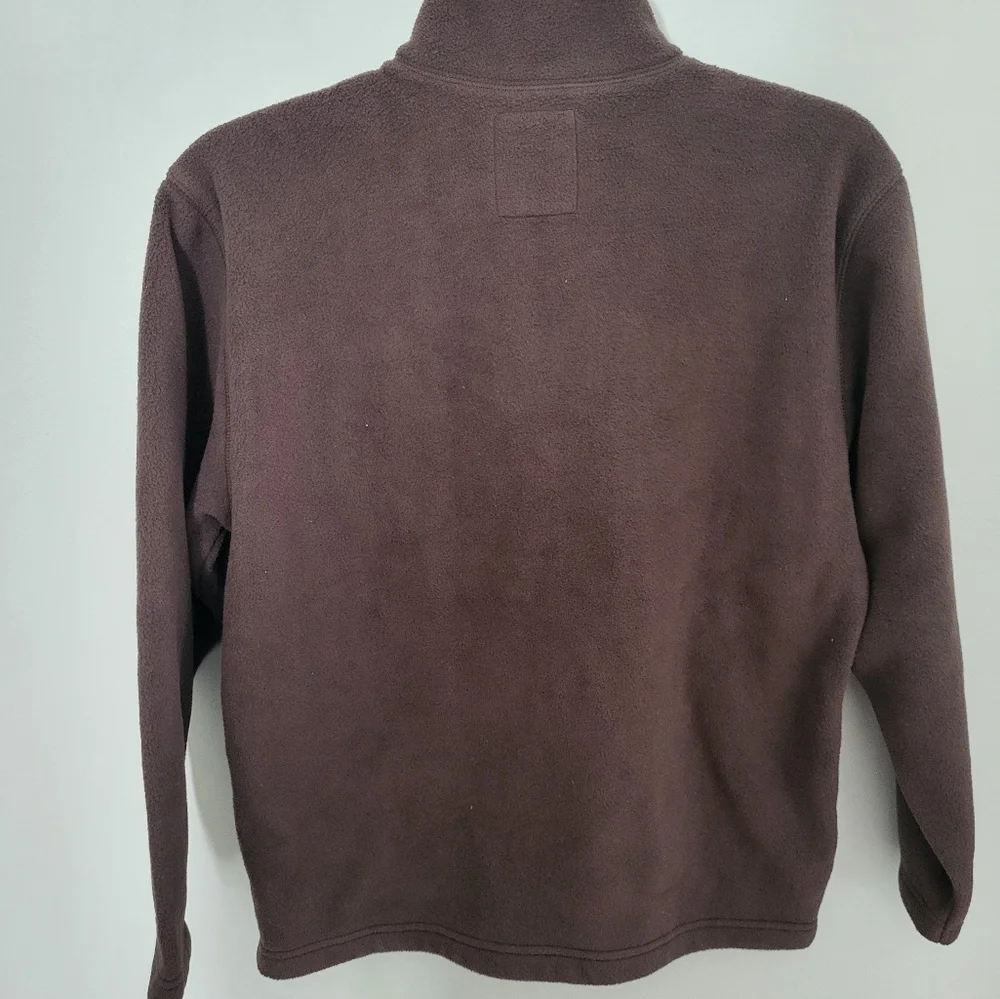 Old Navy Boy Large 1/4 Zip Fleece Pullover Sweater Pockets‎ Brown Orange